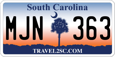 SC license plate MJN363