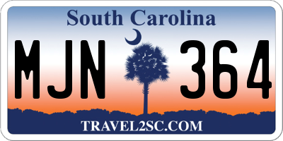 SC license plate MJN364