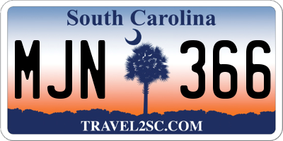 SC license plate MJN366