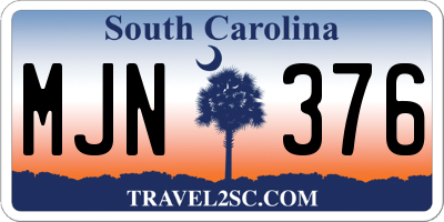 SC license plate MJN376
