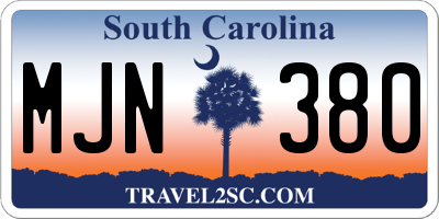 SC license plate MJN380