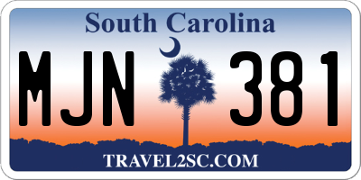 SC license plate MJN381
