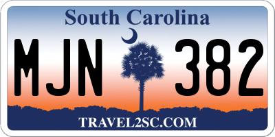 SC license plate MJN382