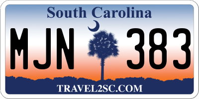 SC license plate MJN383
