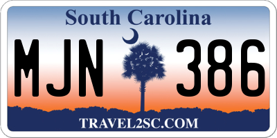SC license plate MJN386