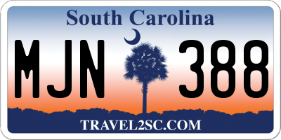 SC license plate MJN388