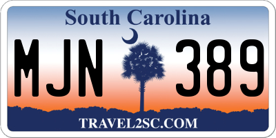 SC license plate MJN389