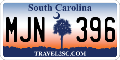 SC license plate MJN396
