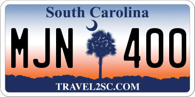 SC license plate MJN400