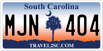 SC license plate MJN404