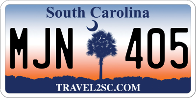 SC license plate MJN405