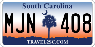 SC license plate MJN408