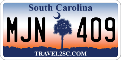 SC license plate MJN409