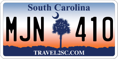 SC license plate MJN410