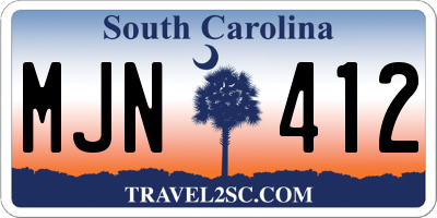 SC license plate MJN412