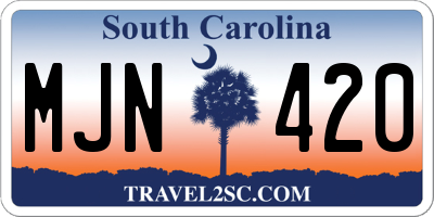 SC license plate MJN420
