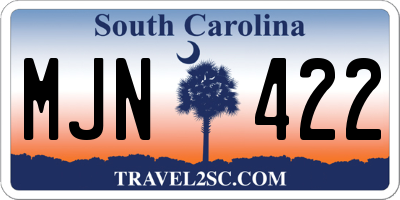SC license plate MJN422