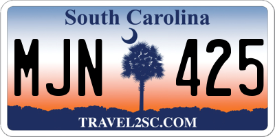 SC license plate MJN425