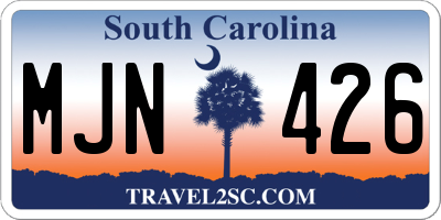 SC license plate MJN426