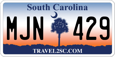 SC license plate MJN429
