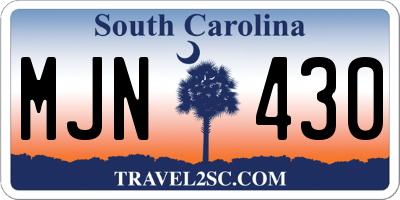 SC license plate MJN430