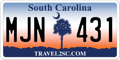 SC license plate MJN431
