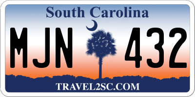 SC license plate MJN432