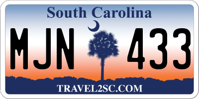 SC license plate MJN433