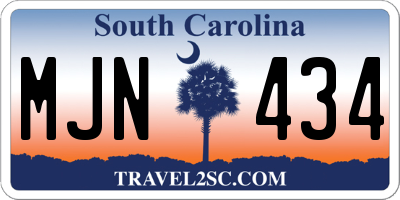 SC license plate MJN434