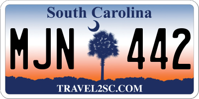 SC license plate MJN442