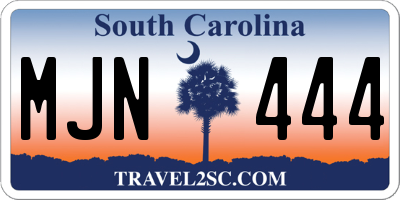 SC license plate MJN444