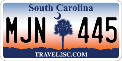 SC license plate MJN445