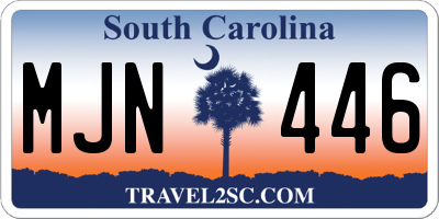 SC license plate MJN446