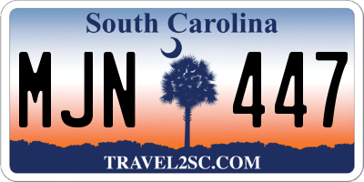 SC license plate MJN447