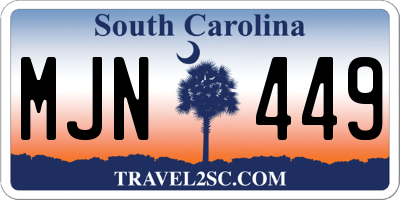 SC license plate MJN449