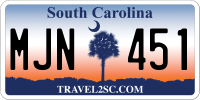SC license plate MJN451