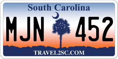 SC license plate MJN452