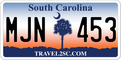 SC license plate MJN453