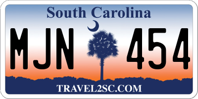 SC license plate MJN454