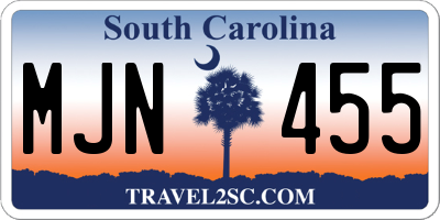 SC license plate MJN455