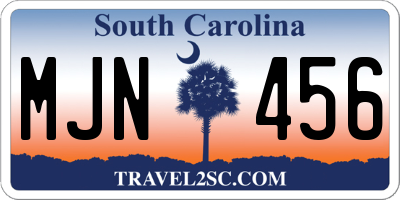 SC license plate MJN456