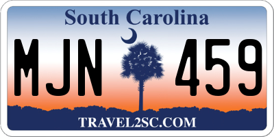 SC license plate MJN459