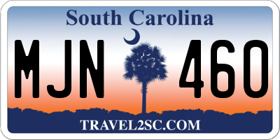 SC license plate MJN460