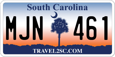SC license plate MJN461