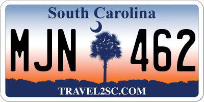 SC license plate MJN462