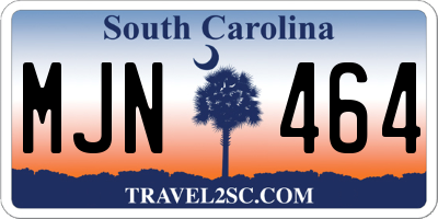 SC license plate MJN464