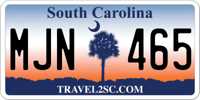 SC license plate MJN465