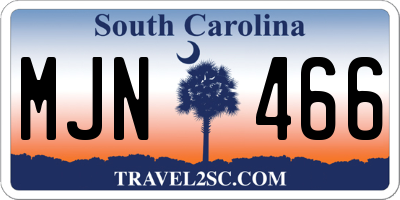 SC license plate MJN466