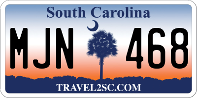 SC license plate MJN468