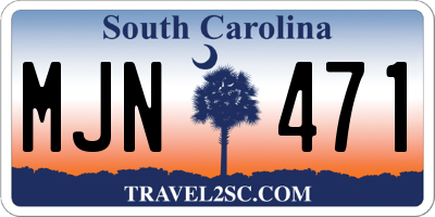 SC license plate MJN471